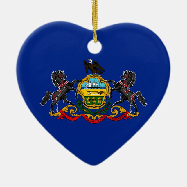 Pennsylvania State Flag Design Ceramic Ornament (Front)