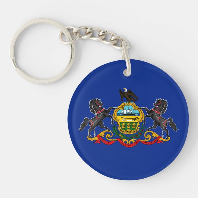 Pennsylvania State Flag Design Key Ring (Front)