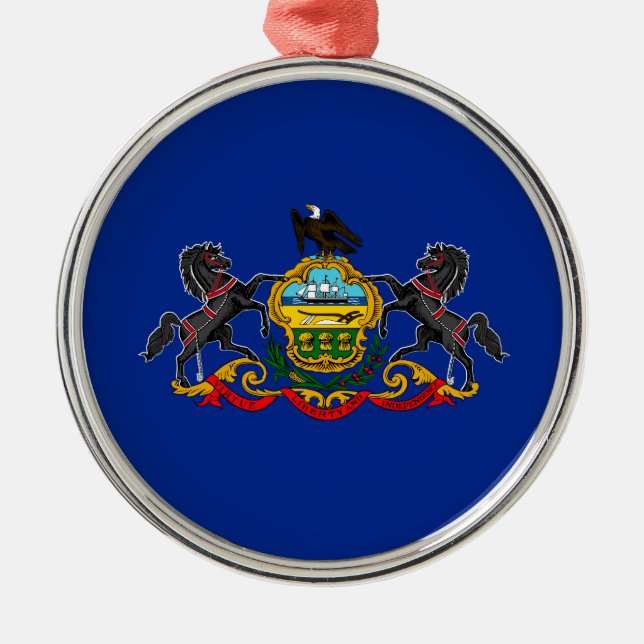Pennsylvania State Flag Design Metal Tree Decoration (Front)