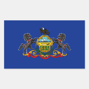Pennsylvania State Flag Design Rectangular Sticker