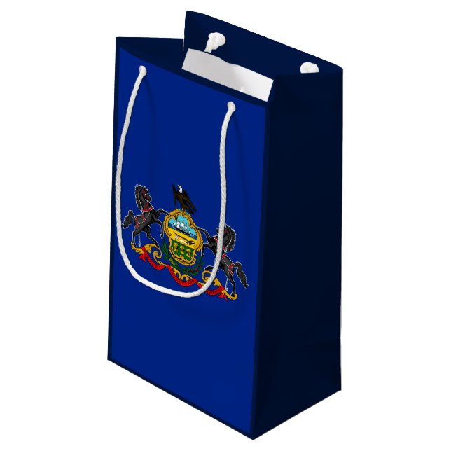 Pennsylvania State Flag Design Small Gift Bag (Back Angled)