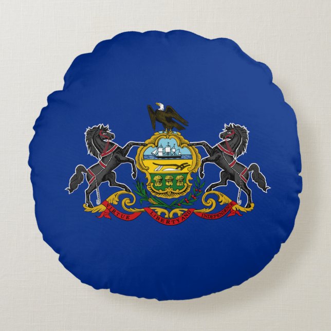 Pennsylvania State Flag Round Cushion (Front)