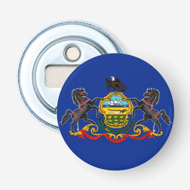 Pennsylvania state flag usa united america symbol bottle opener (Front)