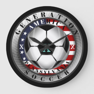 Pennsylvania State Generation X American Soccer Large Clock