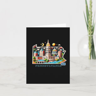 Pennsylvania State In Usa Sticker Card