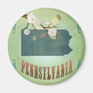Pennsylvania State Map – Green Magnet