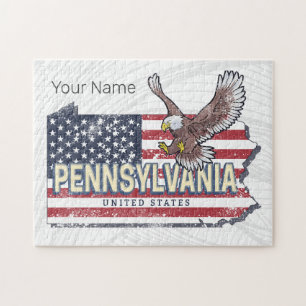 Pennsylvania State Map United States Vintage USA Jigsaw Puzzle
