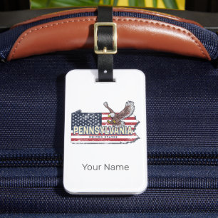 Pennsylvania State Map United States Vintage USA Luggage Tag