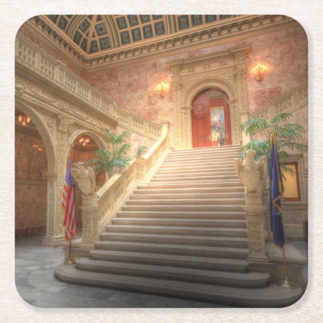 Pennsylvania State Matthew J. Ryan Building Square Paper Coaster (Front)