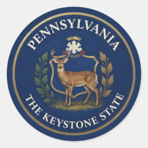 Pennsylvania State Pride Classic Round Sticker