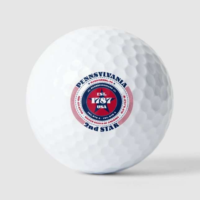 Pennsylvania Statehood Patriotic Gift Golf Balls (Front)