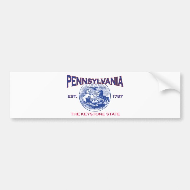 PENNSYLVANIA The Keystone State Bumper Sticker (Front)