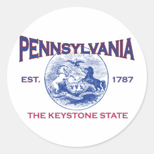 PENNSYLVANIA The Keystone State Classic Round Sticker