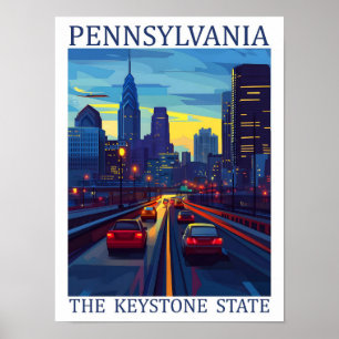 Pennsylvania the Keystone State USA Travel Place Poster