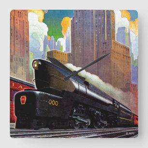 Pennsylvania Train by Unknown Square Wall Clock
