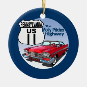 Pennsylvania US Route 11 - The Molly Pitcher Ceramic Ornament