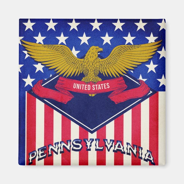 Pennsylvania USA Flag Magnet (Front)