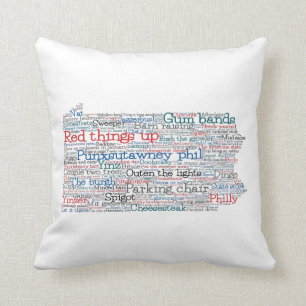Pennsylvania USA Slang Word Art Map Cushion
