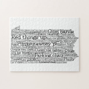 Pennsylvania USA Slang Word Art Map Jigsaw Puzzle