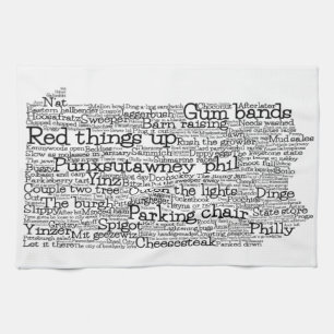 Pennsylvania USA Slang Word Art Map Kitchen Towel