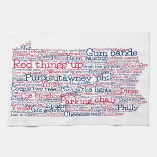 Pennsylvania USA Slang Word Art Map Kitchen Towel