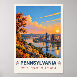 Pennsylvania USA – Vintage Travel Poster