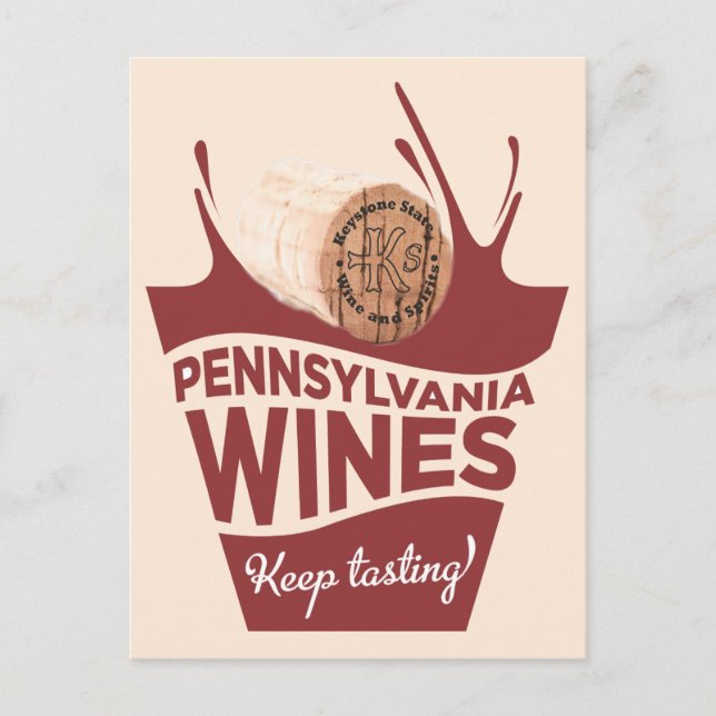 Pennsylvania Wines Keystone State Post Card (Front)