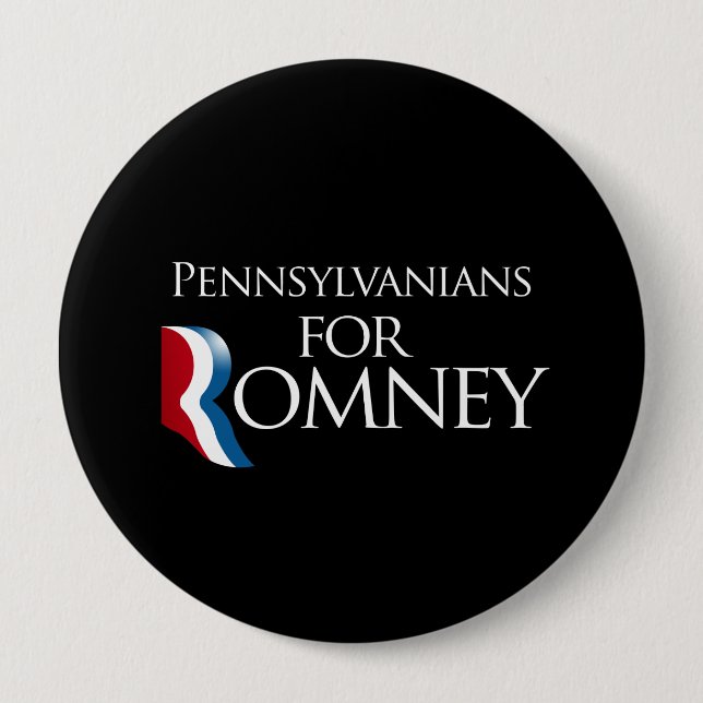 Pennsylvanians for Romney -.png 10 Cm Round Badge (Front)