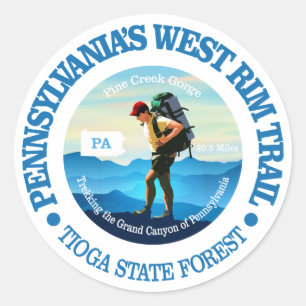 Pennsylvania's West Rim Trail Classic Round Sticker