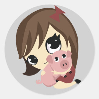 Penny and Snickerdoodle Classic Round Sticker