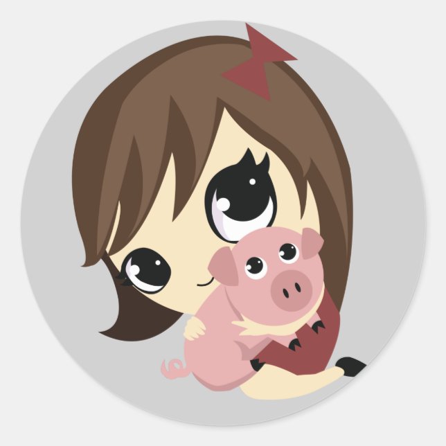 Penny and Snickerdoodle Classic Round Sticker (Front)