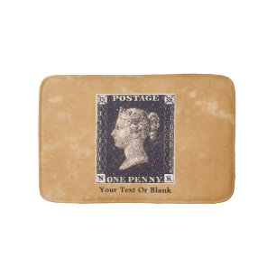 Penny Black Postage Stamp Bath Mat