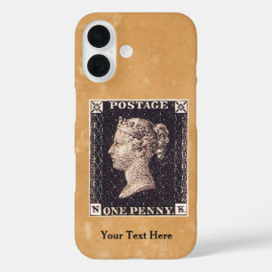 Penny Black Postage Stamp iPhone 16 Case