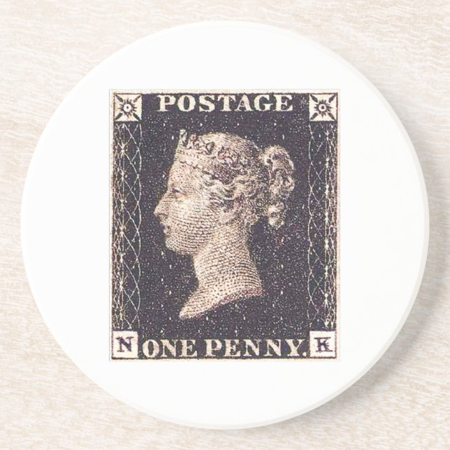 Penny Black Postage Stamp Coaster (Front)