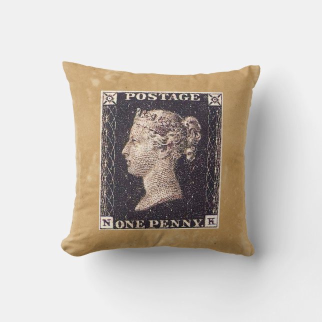 Penny Black Postage Stamp Cushion (Front)
