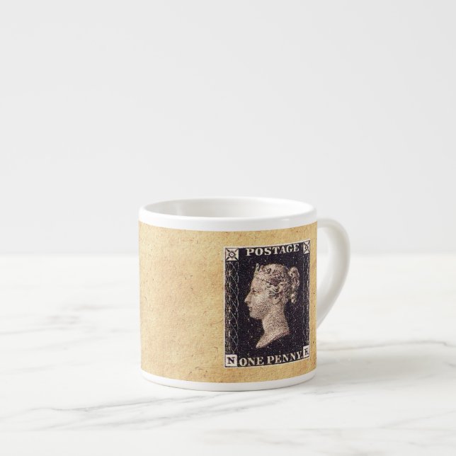 Penny Black Postage Stamp Espresso Cup (Front Right)