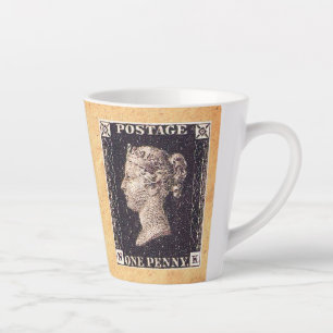 Penny Black Postage Stamp Latte Mug