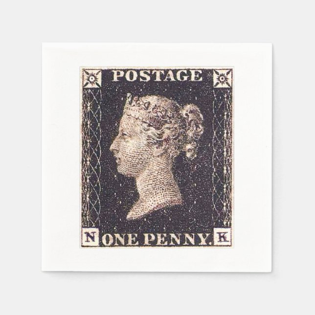 Penny Black Postage Stamp Napkin (Front)