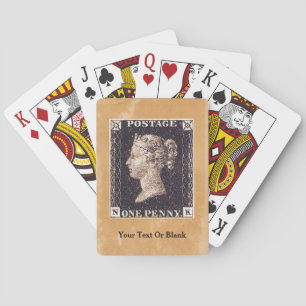 Penny Black Postage Stamp Playing Cards