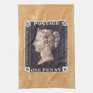Penny Black Postage Stamp Tea Towel