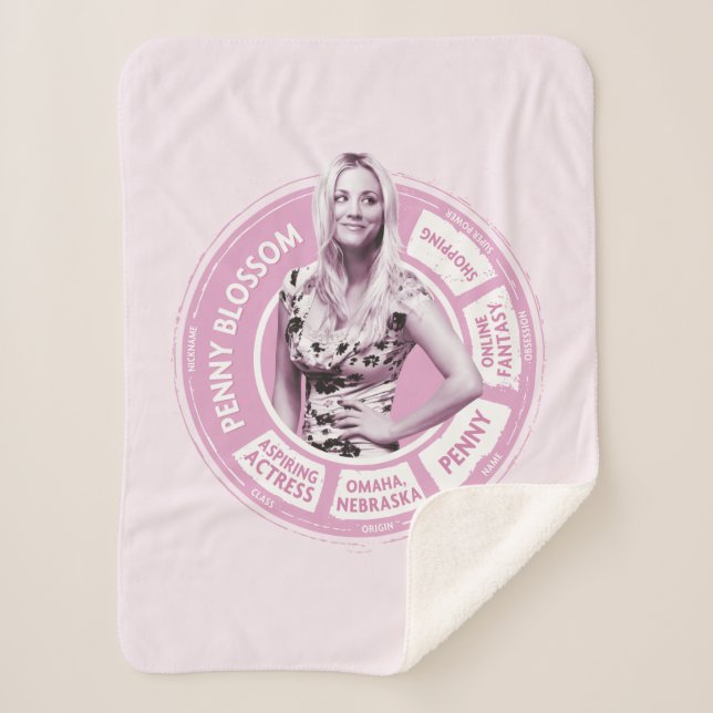 Penny Blossom Info Graphic Sherpa Blanket (Front)