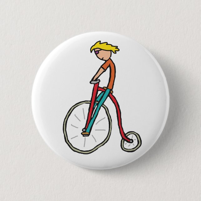 Penny Farthing 6 Cm Round Badge (Front)