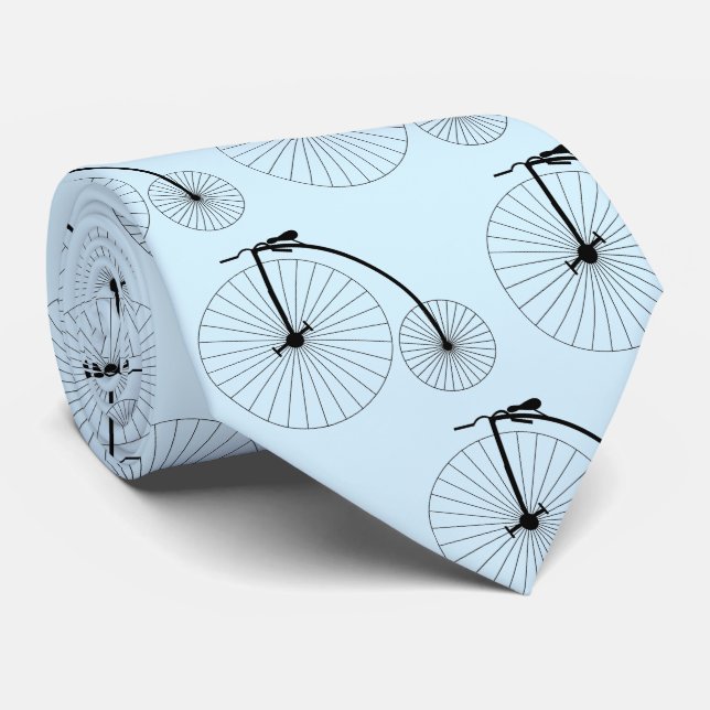 Penny Farthing Bicycle Design Tie (Rolled)