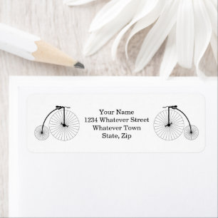 Penny Farthing Bicycle Return Address Label