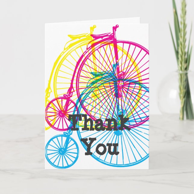 Penny Farthing bike themed greeting card (Front)