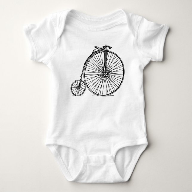 Penny Farthing - Black Baby Bodysuit (Front)