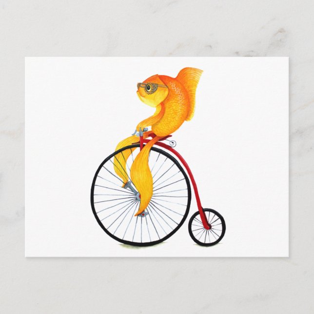 Penny Farthing Fish Postcard (Front)
