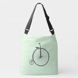 Penny-Farthing High-Wheel Antique Bicycle on Mint Crossbody Bag
