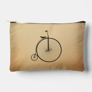 Penny-Farthing High-Wheel Antique Bicycle Rustic Accessory Pouch