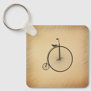 Penny-Farthing High-Wheel Antique Bicycle Rustic Key Ring